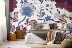 Purple flowers vintage pattern wallpaper.