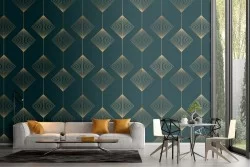 Art Deco Luxury Geometric Wallpaper.
