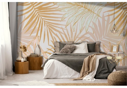 Glamorous tropical leaves wallpaper.