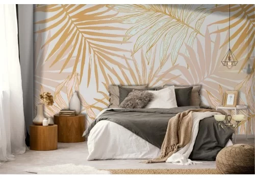 Glamorous tropical leaves wallpaper.