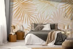 Carta da Parati foglie tropicali glamour.