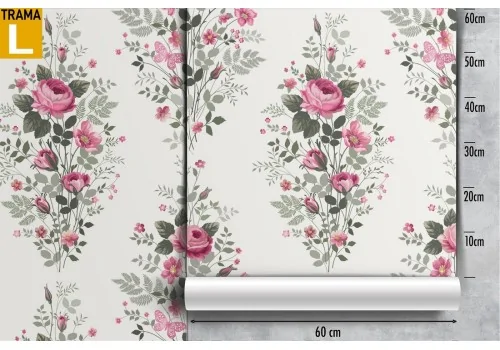 Vintage damask wallpaper with classic roses. 2