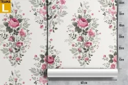 Vintage damask wallpaper with classic roses.