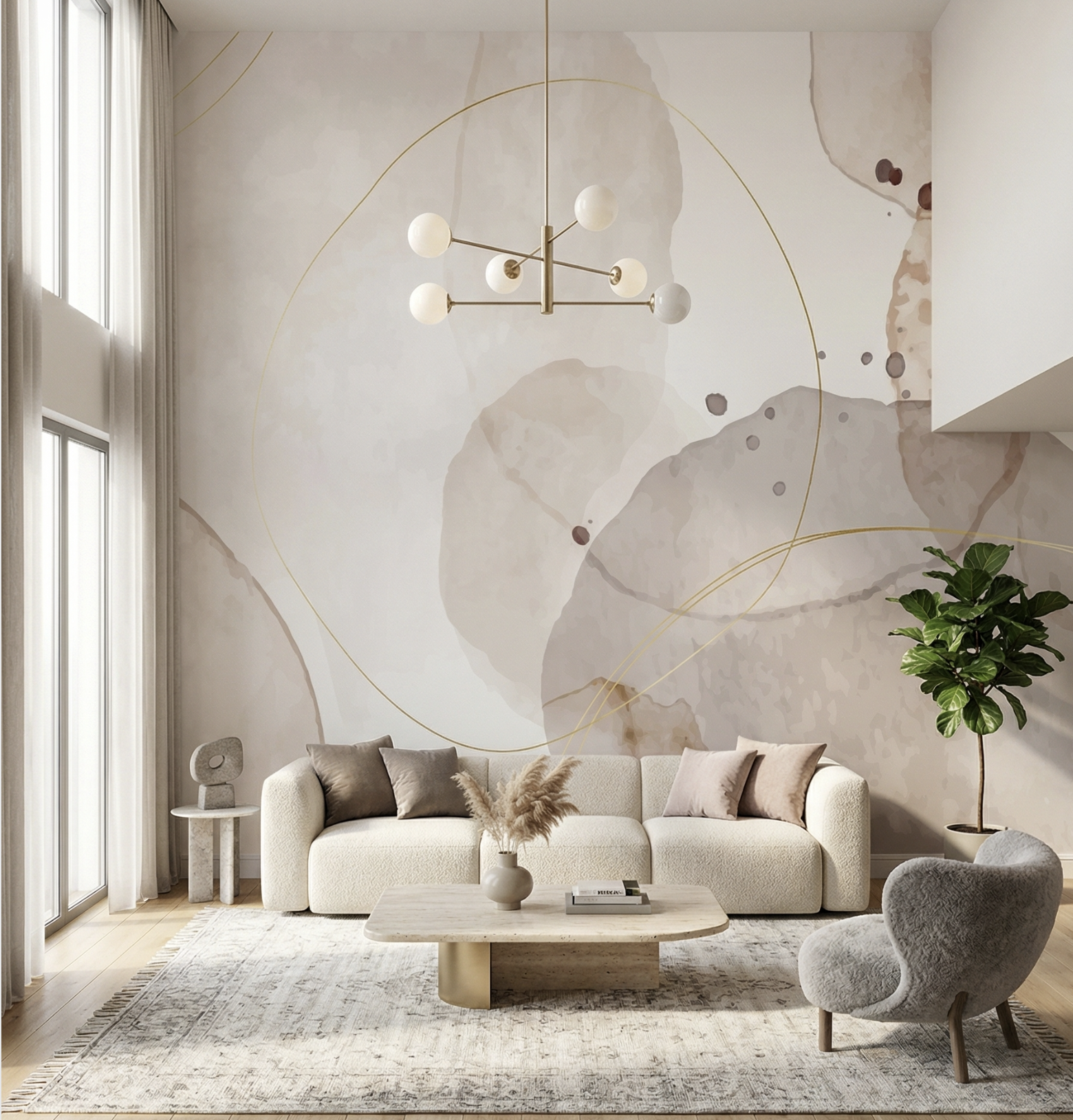 Carta da parati astratta pastello